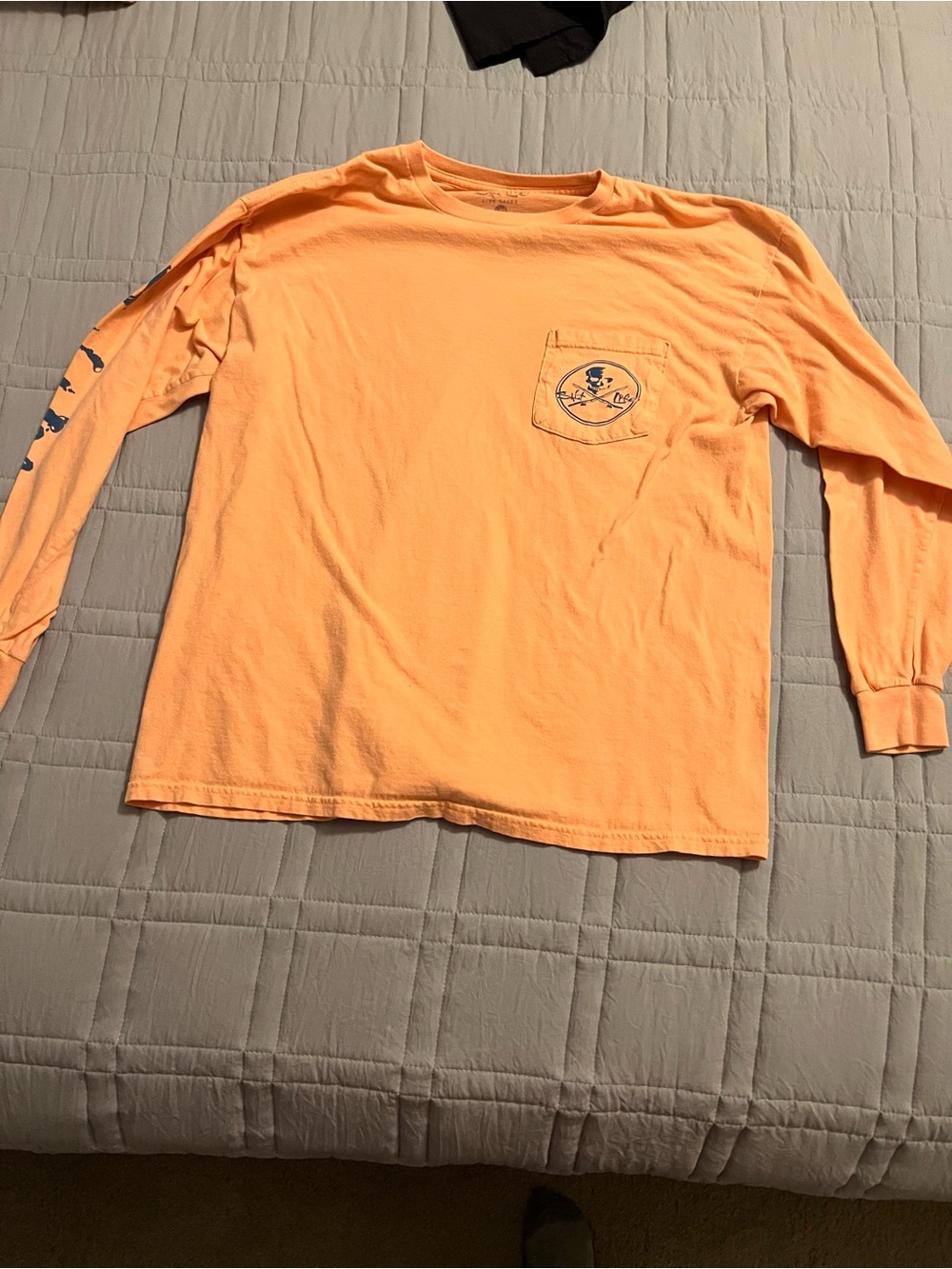 Men's Salt Life Long Sleeve Pocket Tee - Peach Orange
